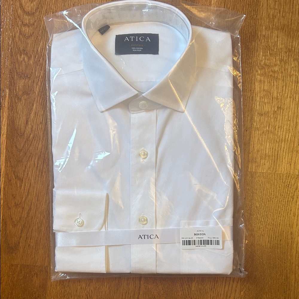 Men's 100% Cotton White Dress Shirt